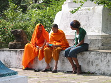 Discussing with monks